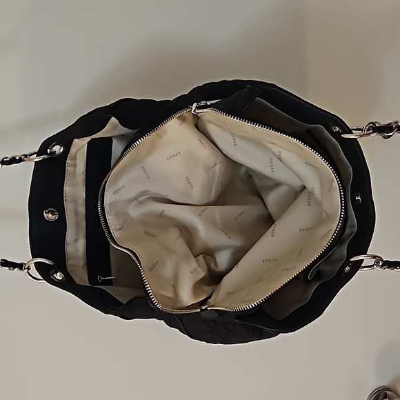 GUESS Black Quilted Sweet Candy Tote Shoulder Bag - Picture 10 of 13